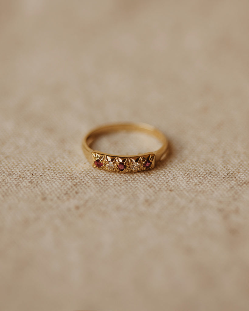 Eleanora 1984 9ct Gold Ruby & Diamond Ring