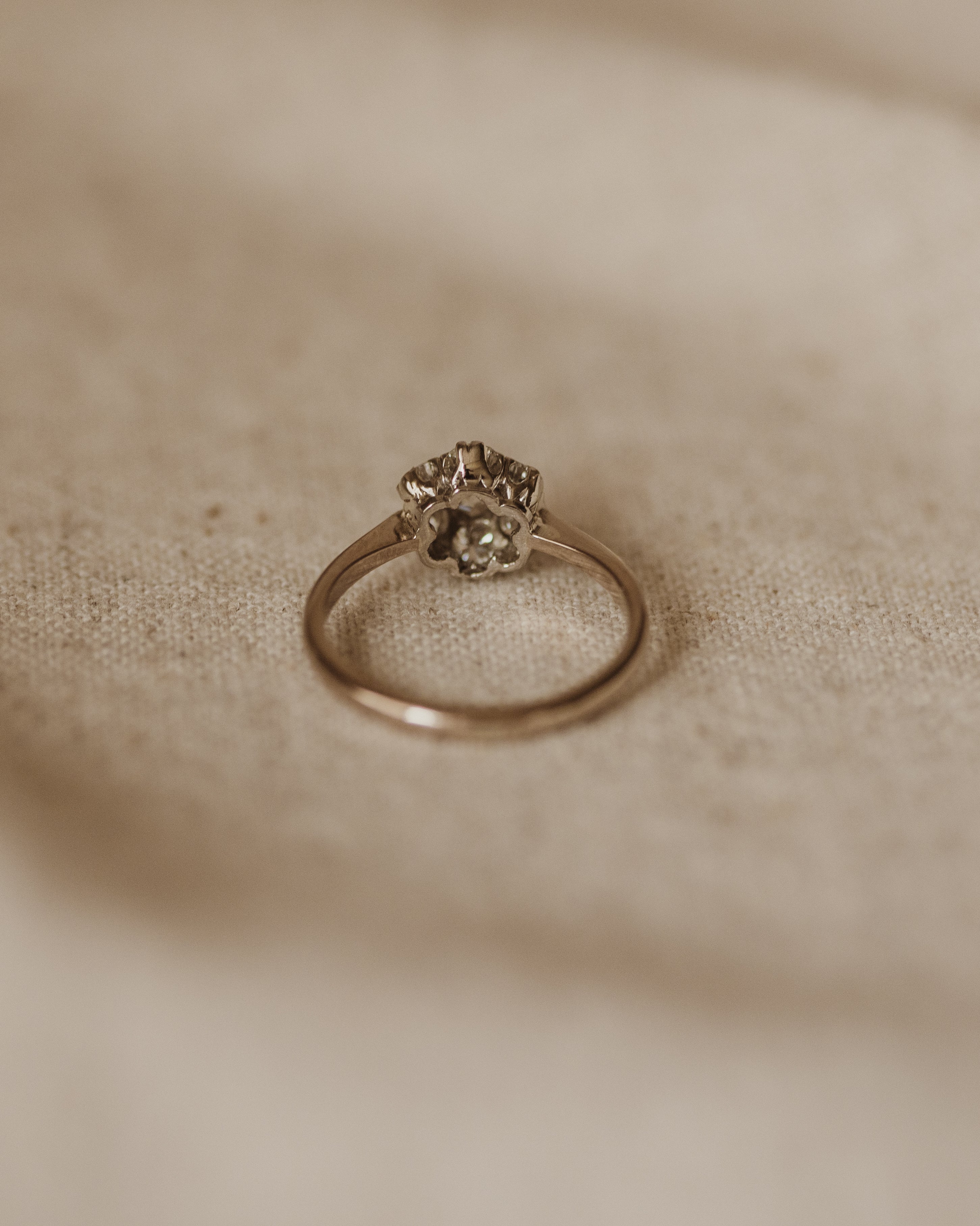 Odette Vintage 18ct White Gold Diamond Cluster Ring