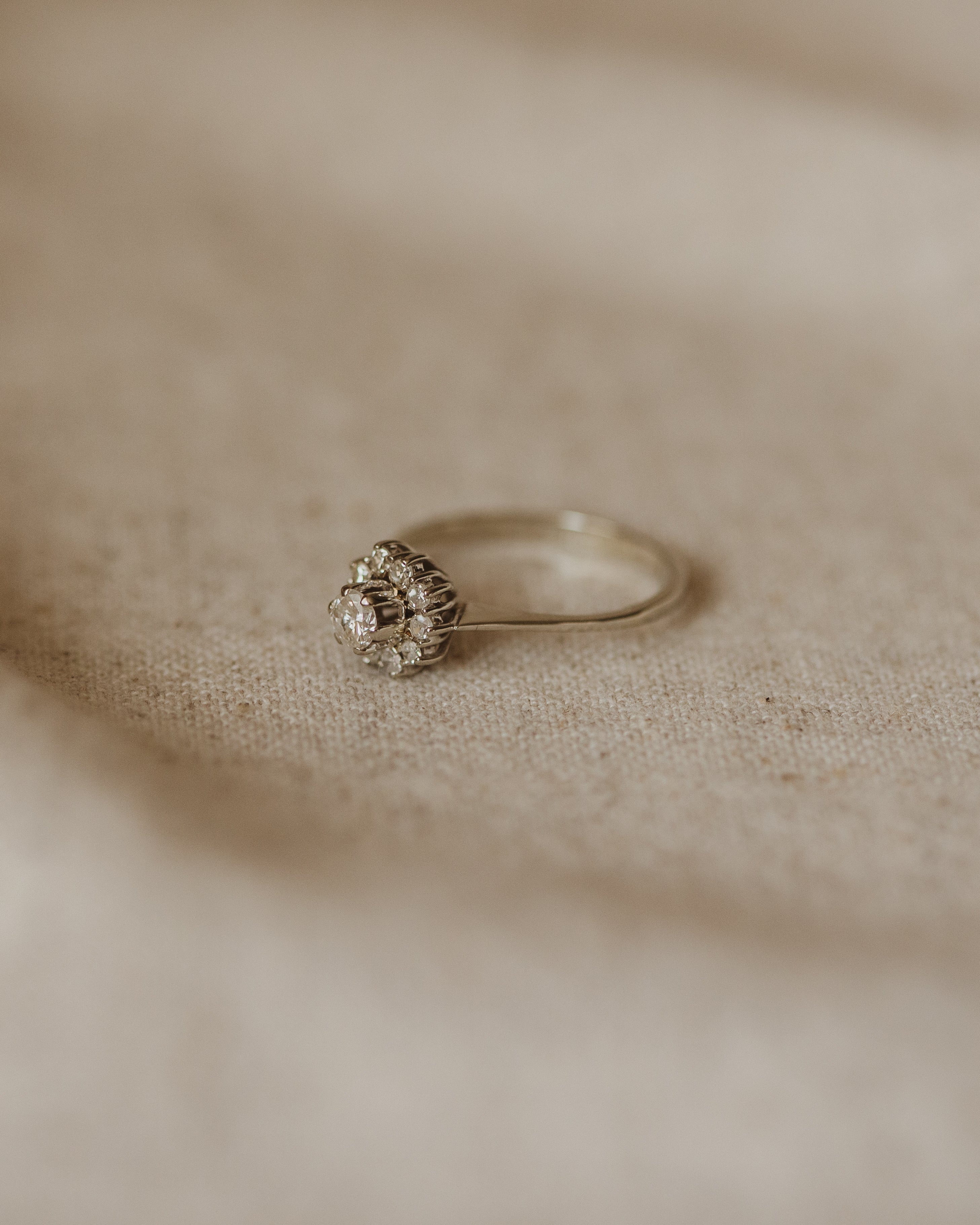 Emma Vintage 18ct White Gold Diamond Cluster Ring