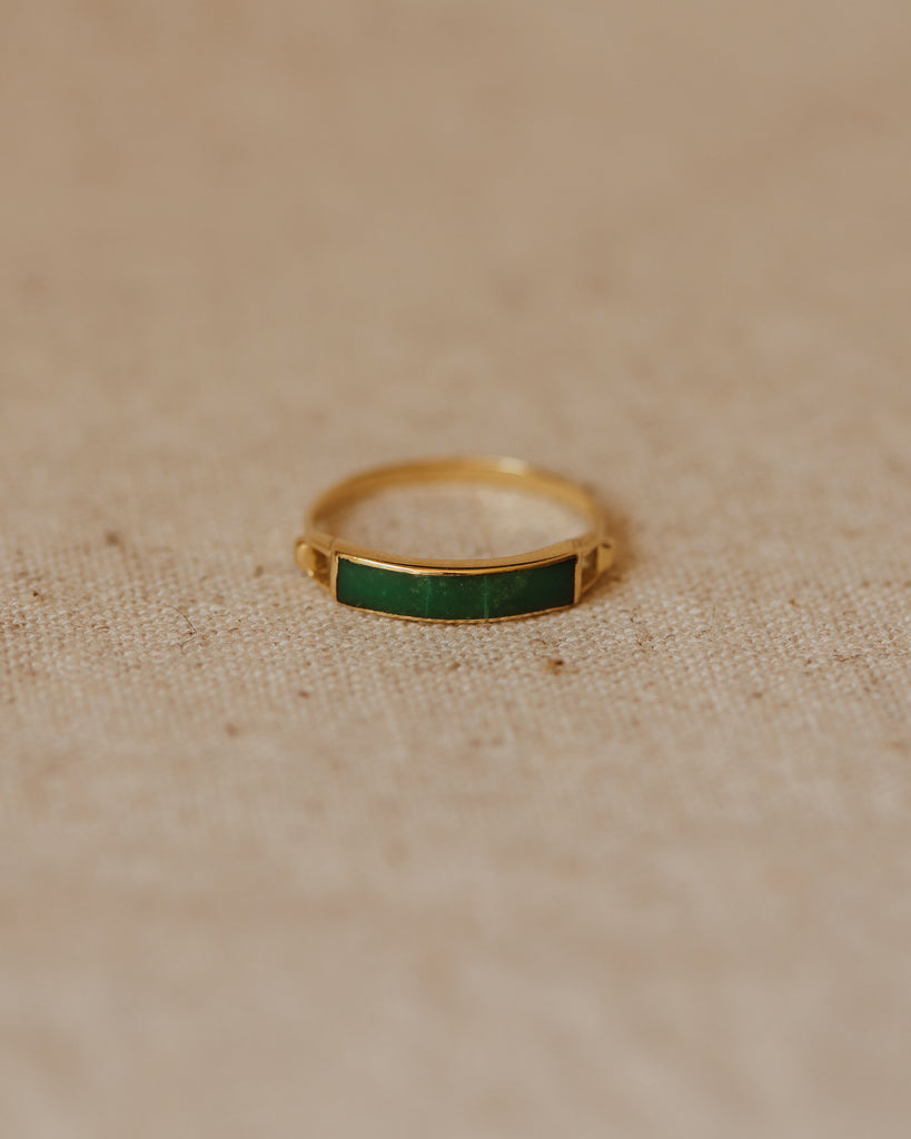 Patience Vintage 18ct Gold Jade Band Ring