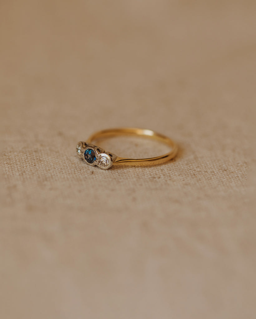 Josephine 1940 18ct Gold Sapphire & Diamond Ring