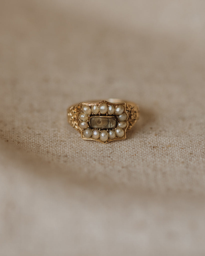 Maeve Antique 18ct Gold Victorian Pearl Mourning Ring