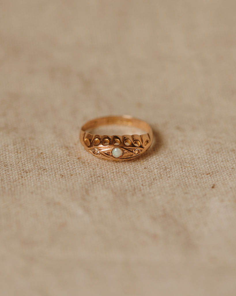 Mabel 1919 9ct Gold Opal Gypsy Ring