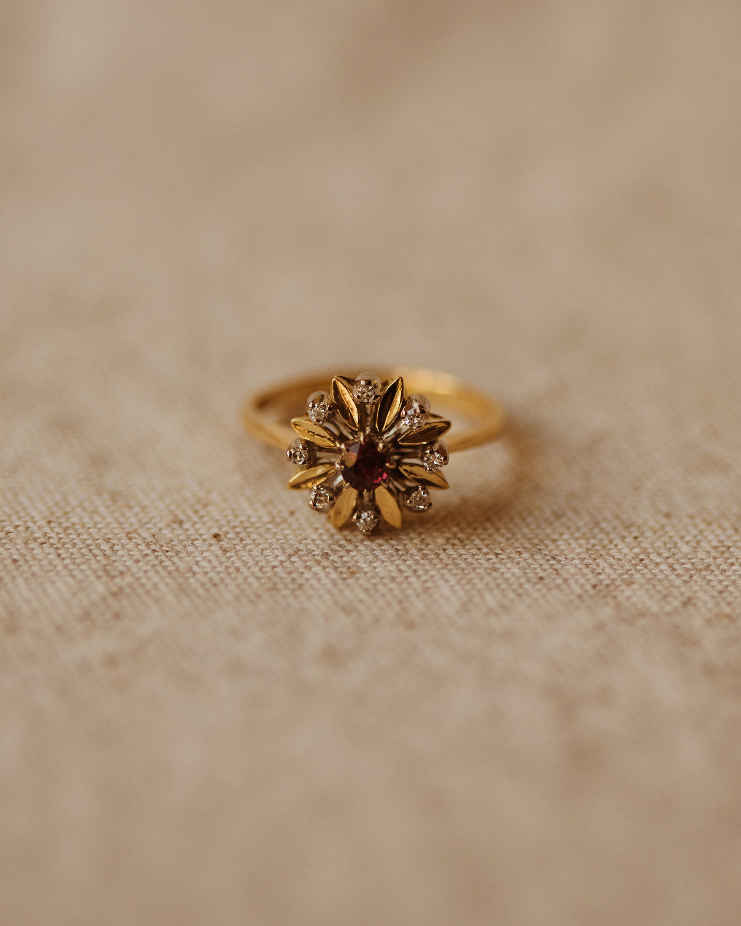 Ottilie 1978 18ct Gold Ruby & Diamond Cluster Ring