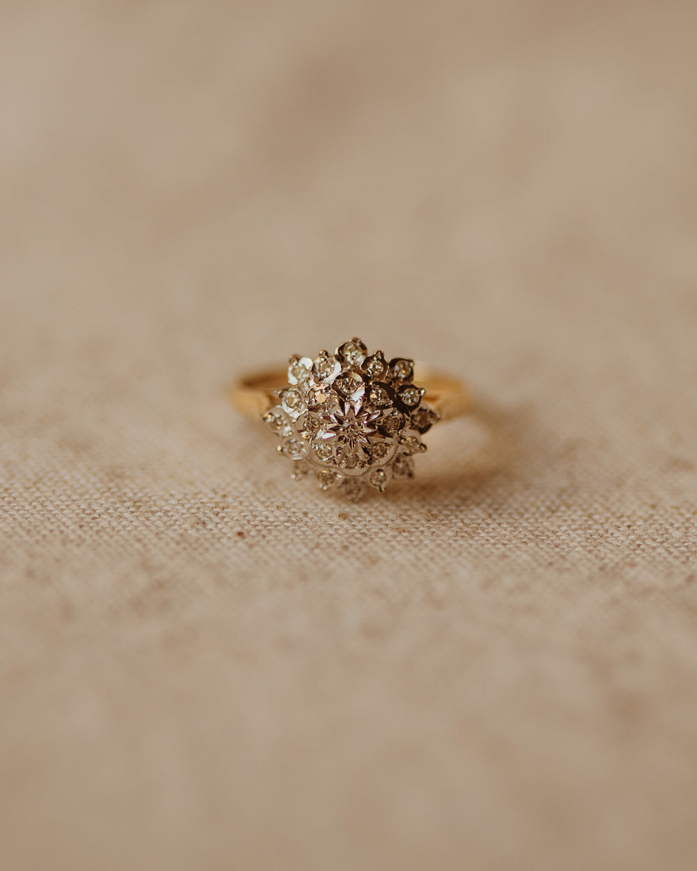 Sylvia 1981 9ct Gold Diamond Cluster Ring