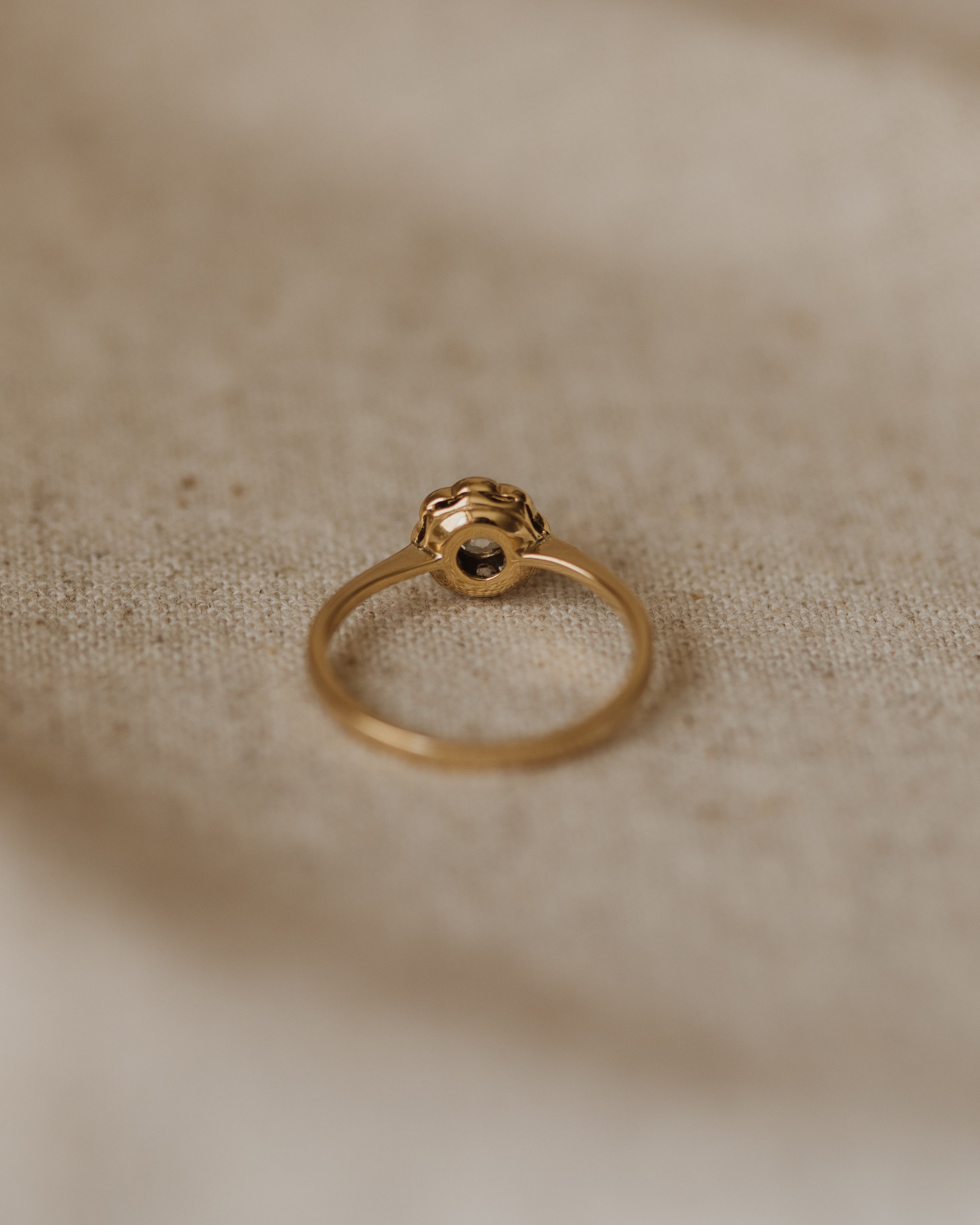 Grethe Antique 18ct Gold Diamond Flower Cluster Ring