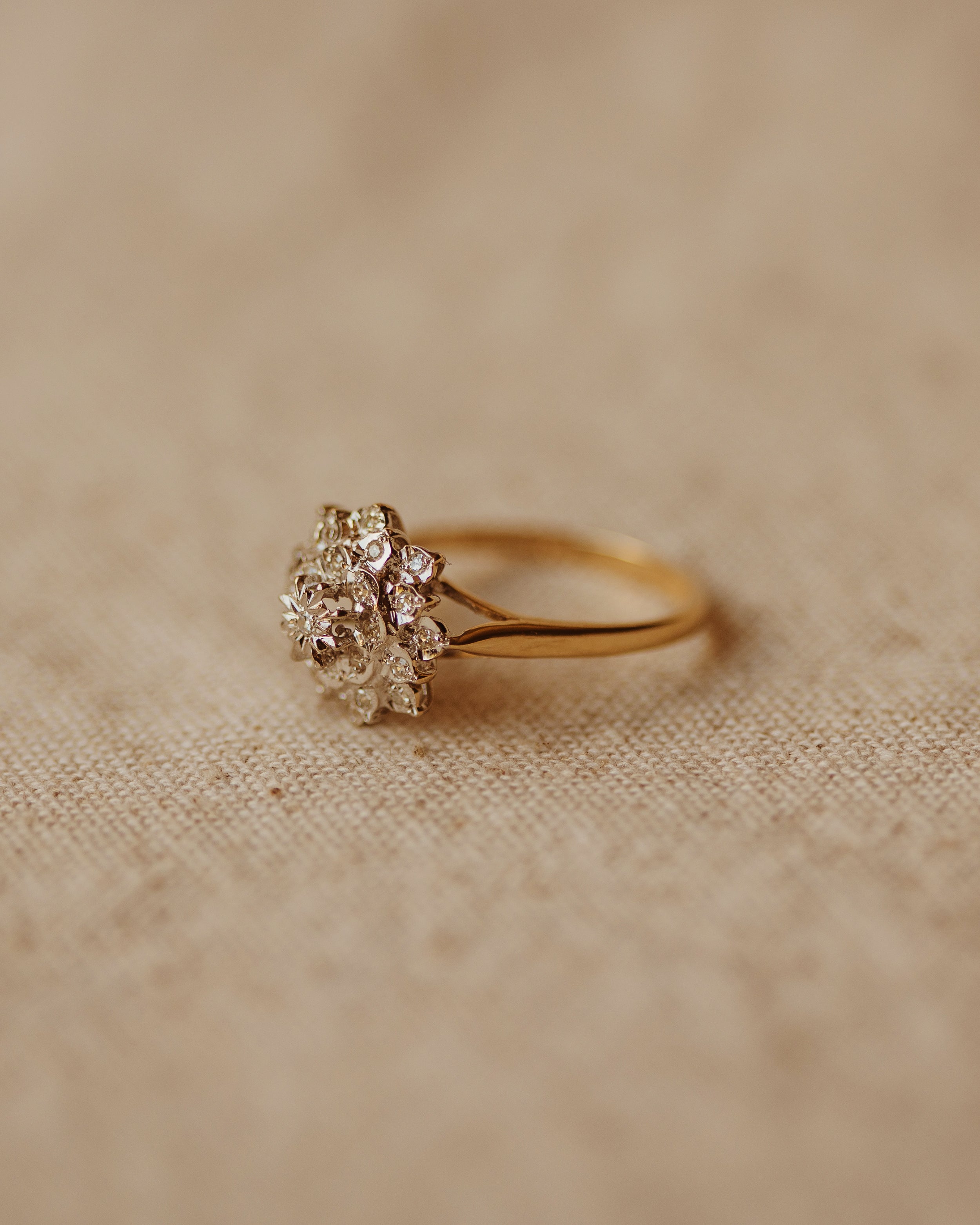 Sylvia 1981 9ct Gold Diamond Cluster Ring