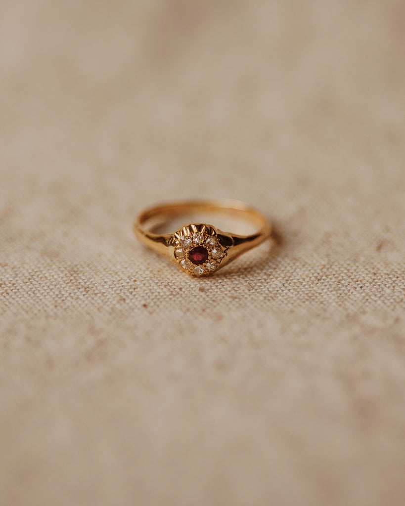 Evelyn Antique 18ct Gold Ruby & Diamond Ring