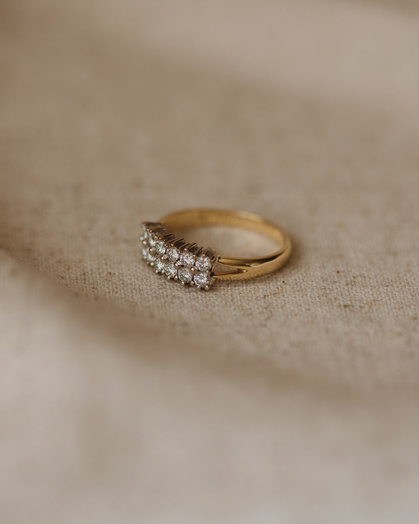 Delia 1989 18ct Gold Two Row Diamond Ring