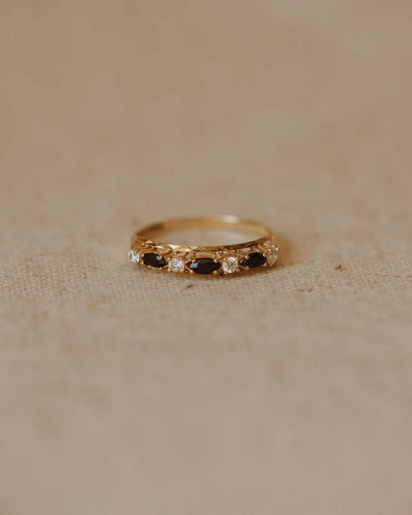 Ethel 1987 9ct Gold Sapphire Half Eternity Ring