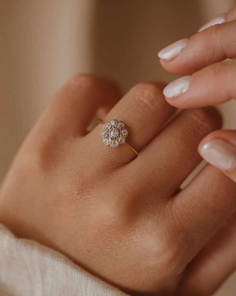 2.1 CT Vintage Diamond Flower Cluster 14k White Gold Over Cocktail Ring,floral  Diamond Ring,diamond Flower Ring,flower Cluster Ring - Etsy