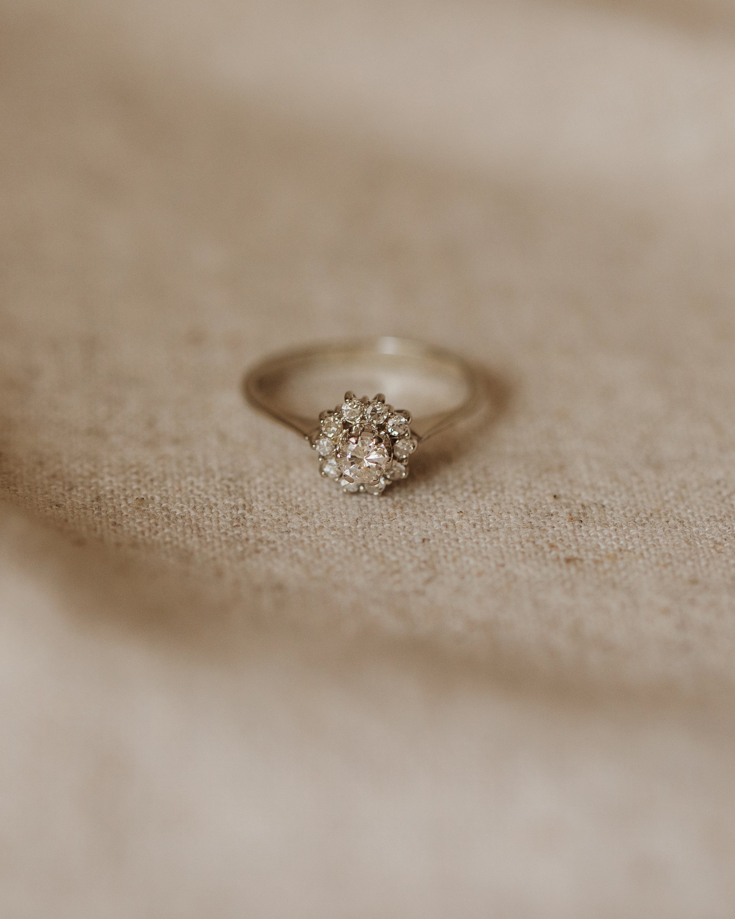 Image of Emma Vintage 18ct White Gold Diamond Cluster Ring