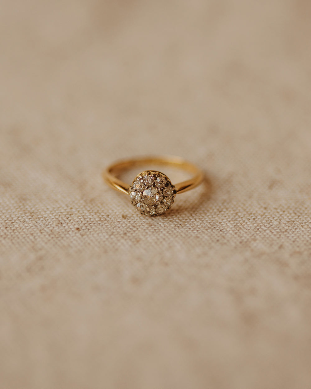 Lillian 1910 18ct Gold Old Cut Diamond Cluster Ring