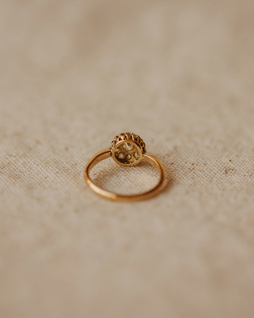 Lillian 1910 18ct Gold Old Cut Diamond Cluster Ring