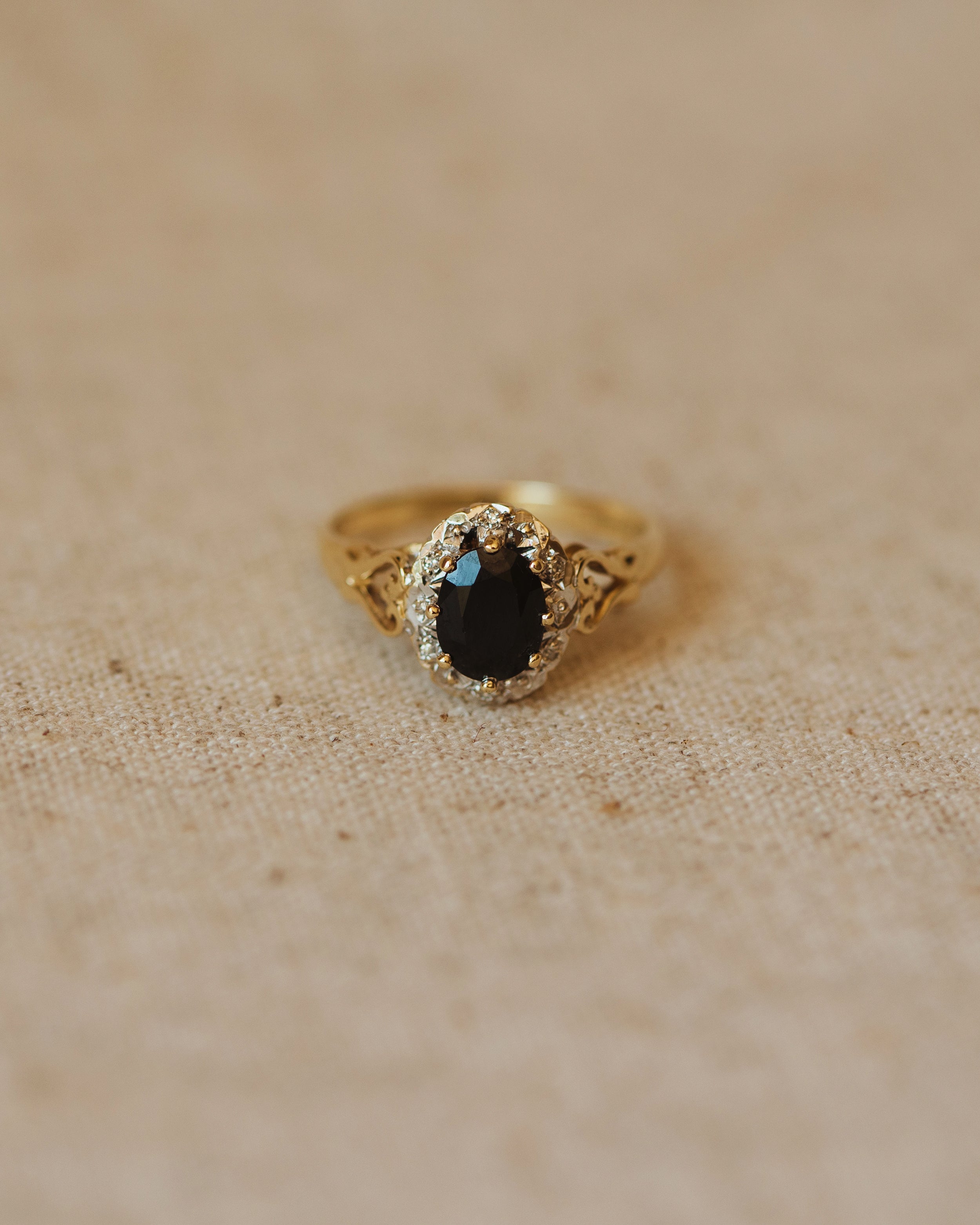 Image of Peggy Vintage 9ct Gold Sapphire & Diamond Ring