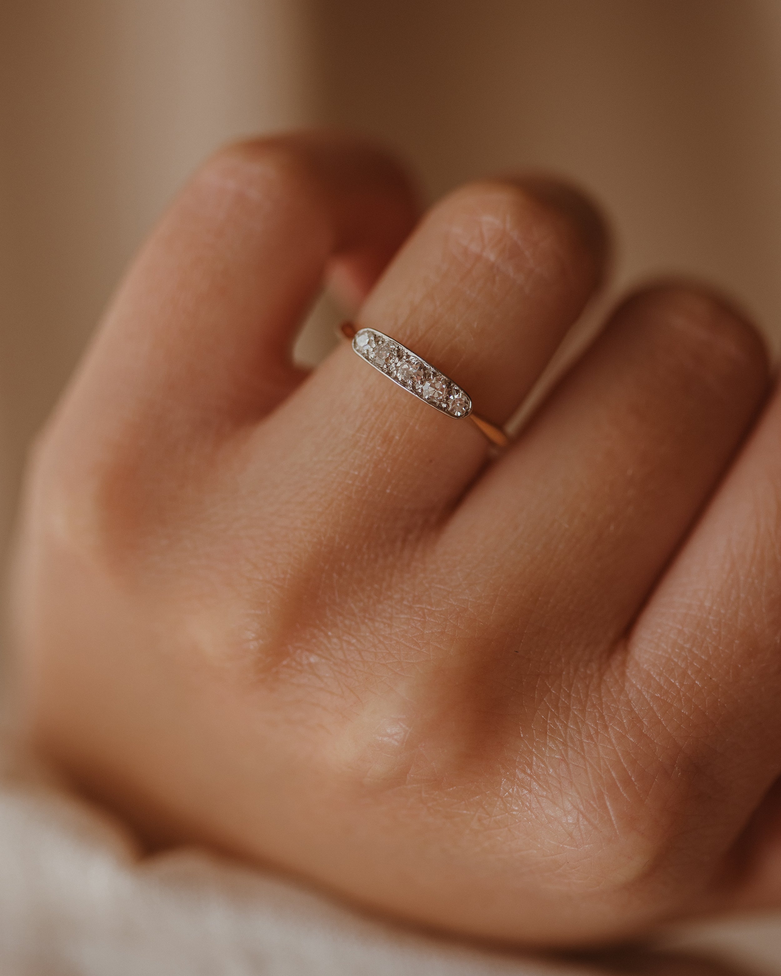 Image of Constance Vintage 18ct Gold Five Stone Diamond Ring