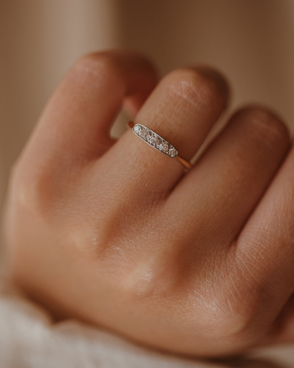 Constance Vintage 18ct Gold Five Stone Diamond Ring