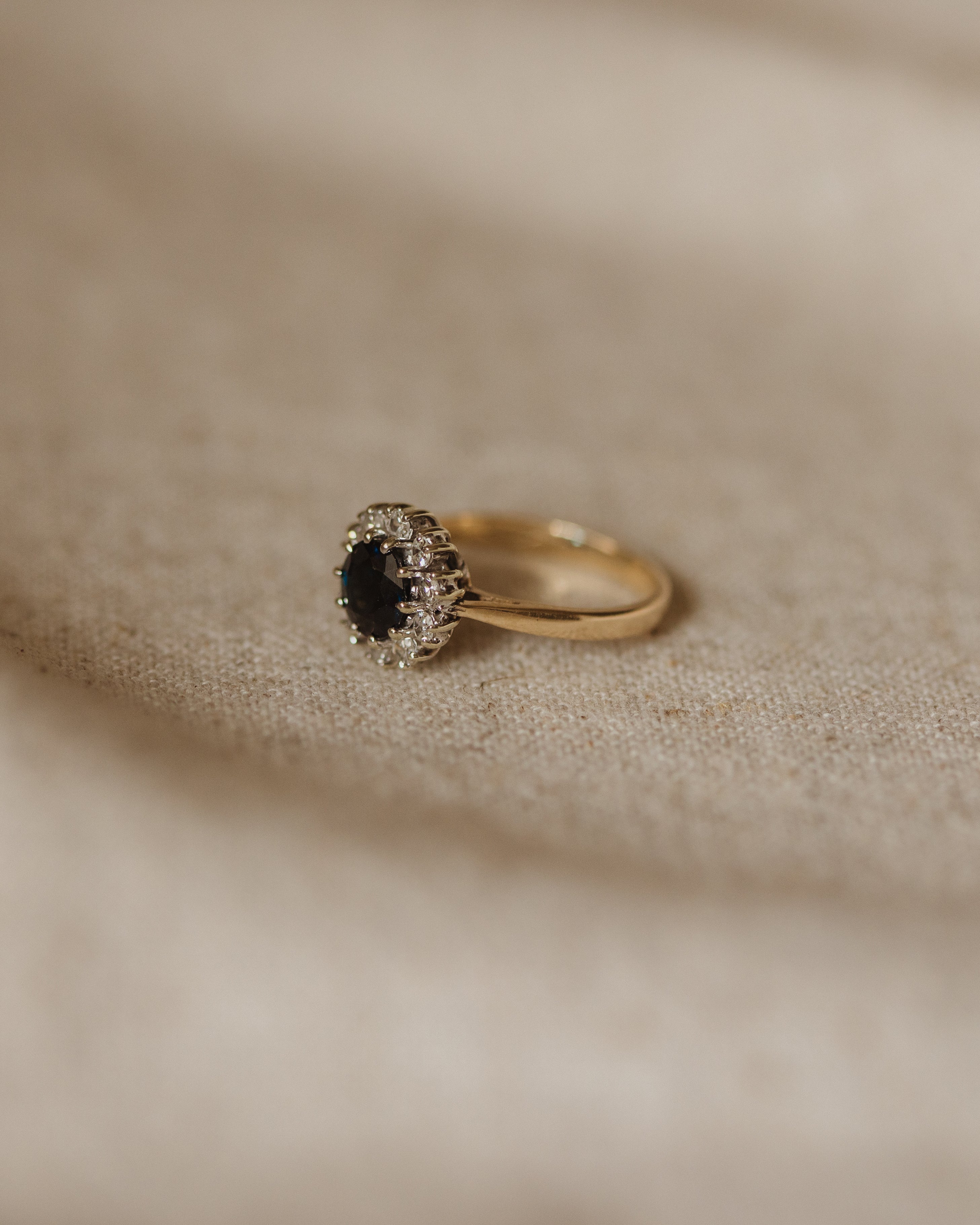 Elva 1983 9ct Gold Sapphire & Diamond Cluster Ring