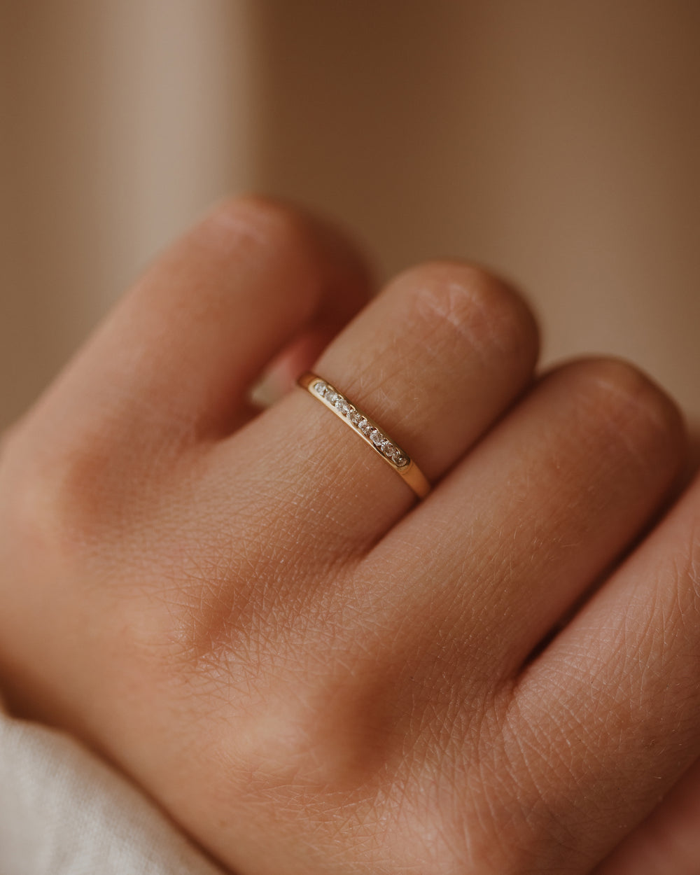 Ethel 1985 18ct Gold Diamond Half Eternity Ring