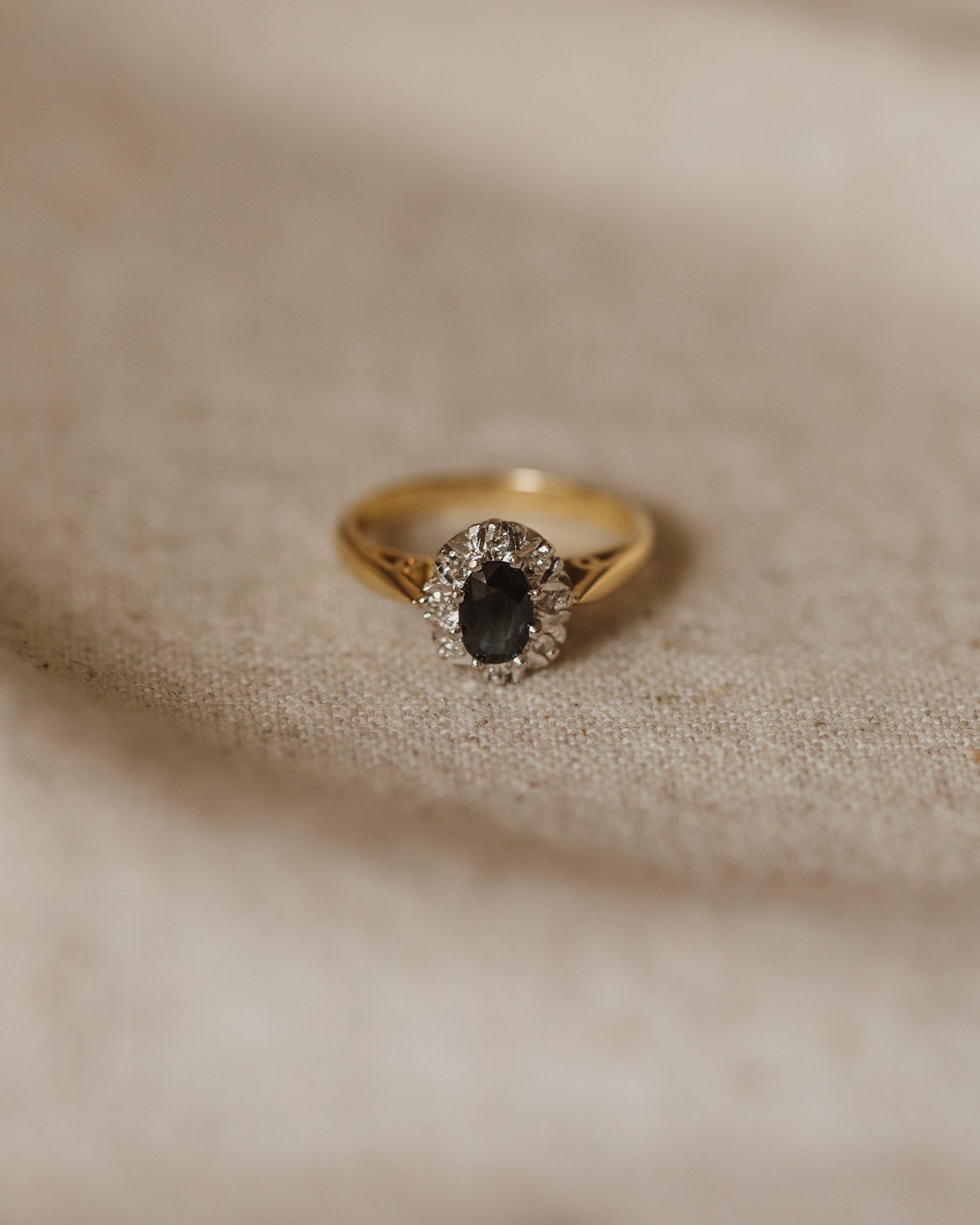Malene 1971 18ct Gold Sapphire & Diamond Cluster Ring