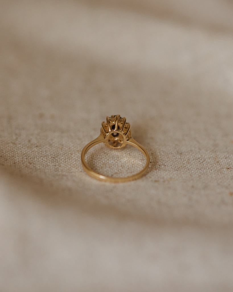 Amalie 1982 9ct Gold Sapphire & Diamond Cluster Ring