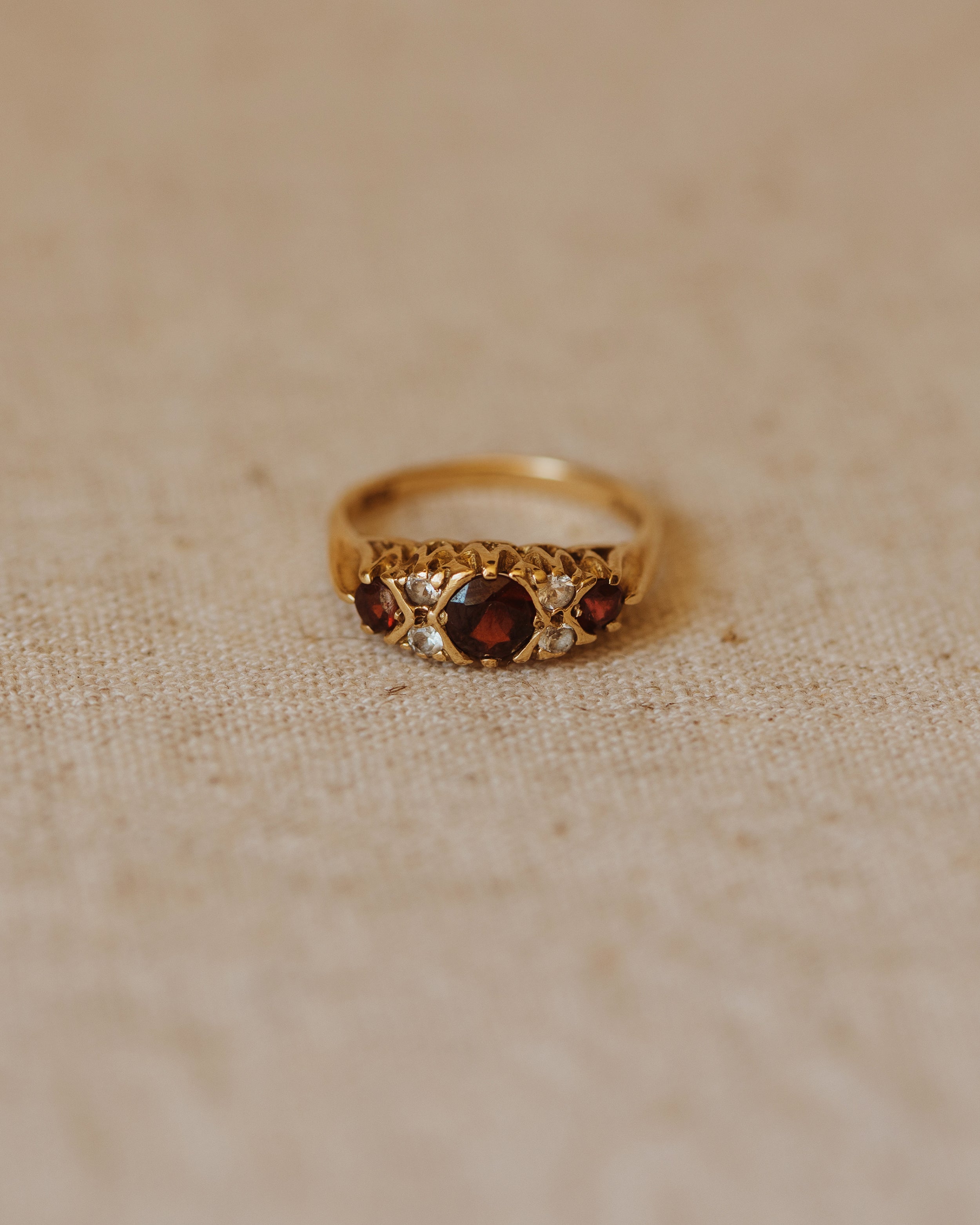 Image of Clementine 1975 9ct Gold Garnet Ring