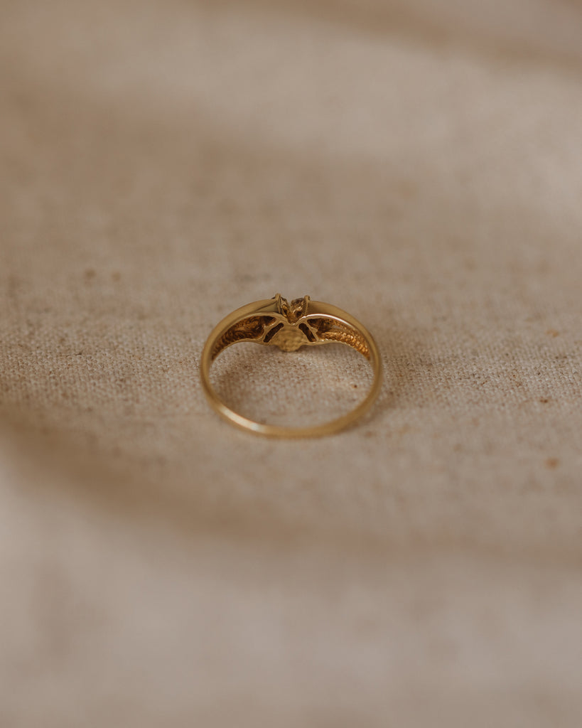 Nora 1985 9ct Gold Pearl & Diamond Cluster Ring