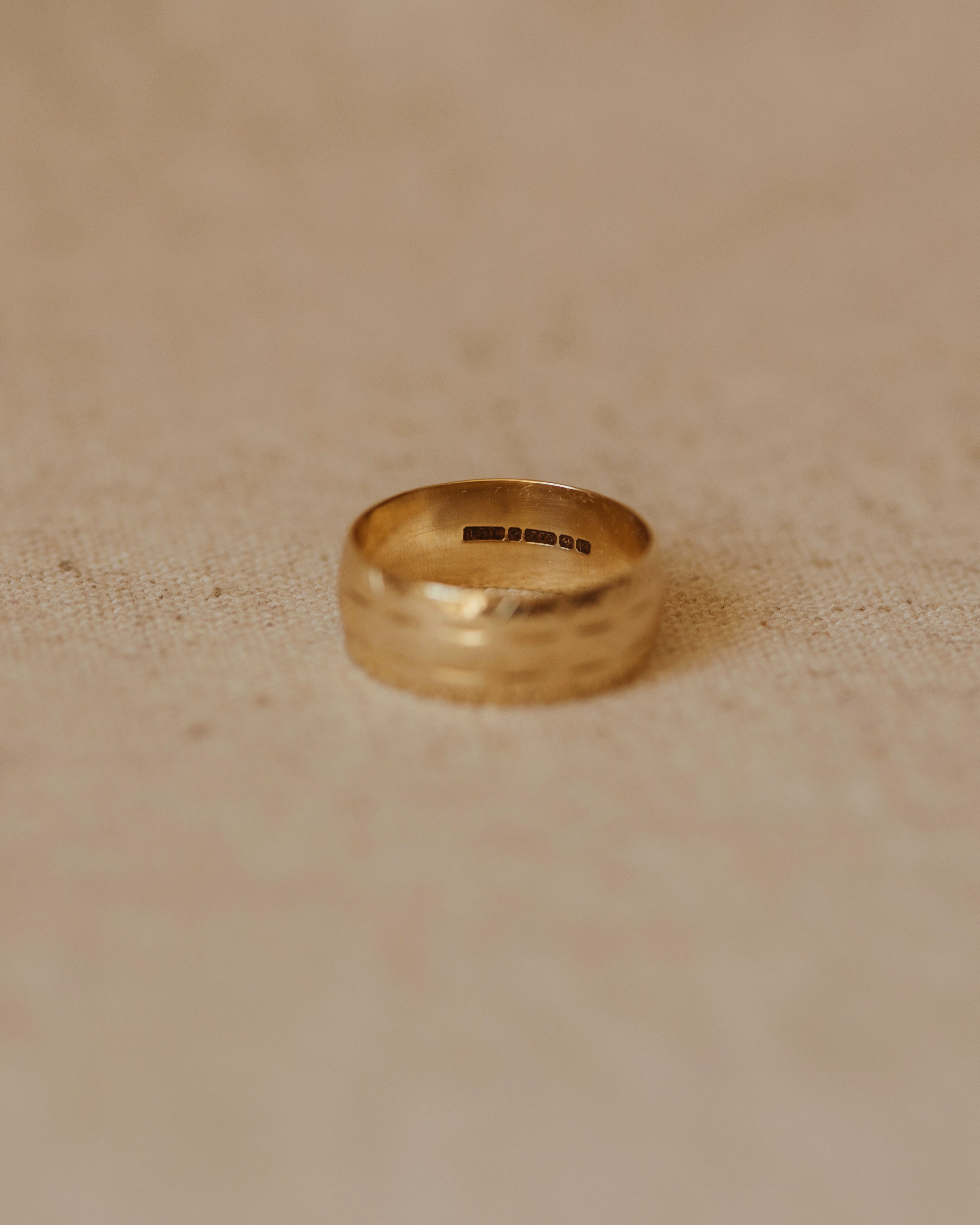 Celia 1974 9ct Gold Patterned Band Ring