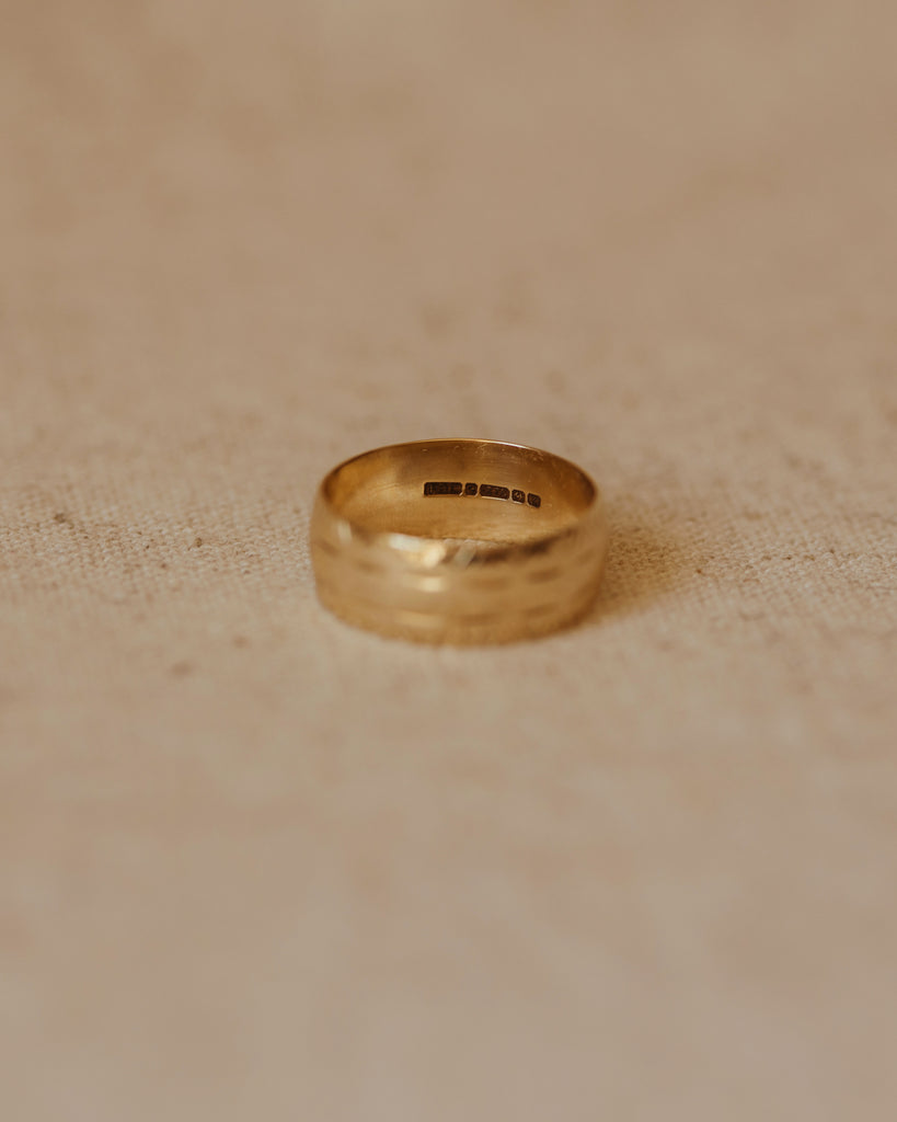 Celia 1974 9ct Gold Patterned Band Ring