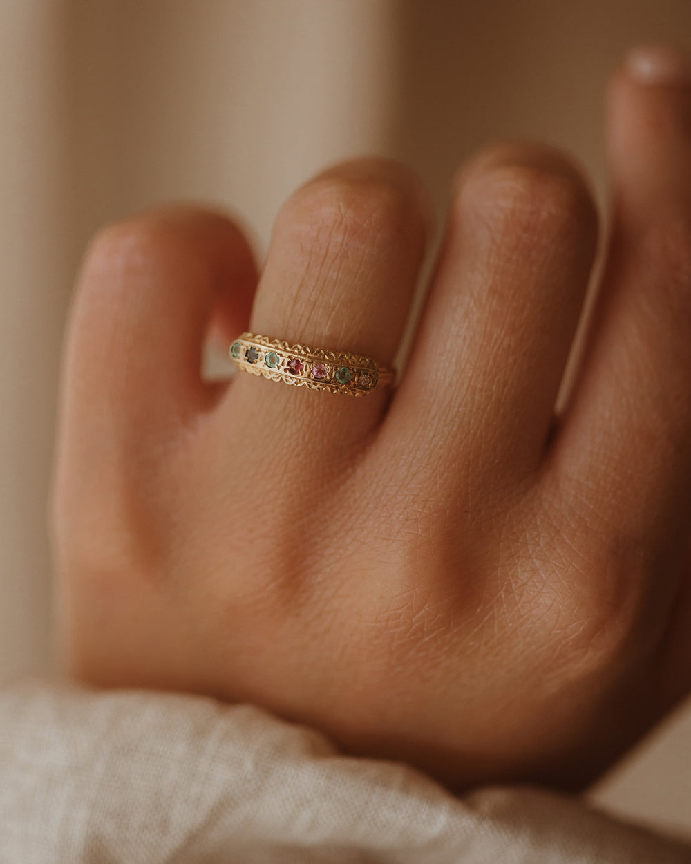 Martha 1985 9ct Gold Dearest Half Eternity Ring