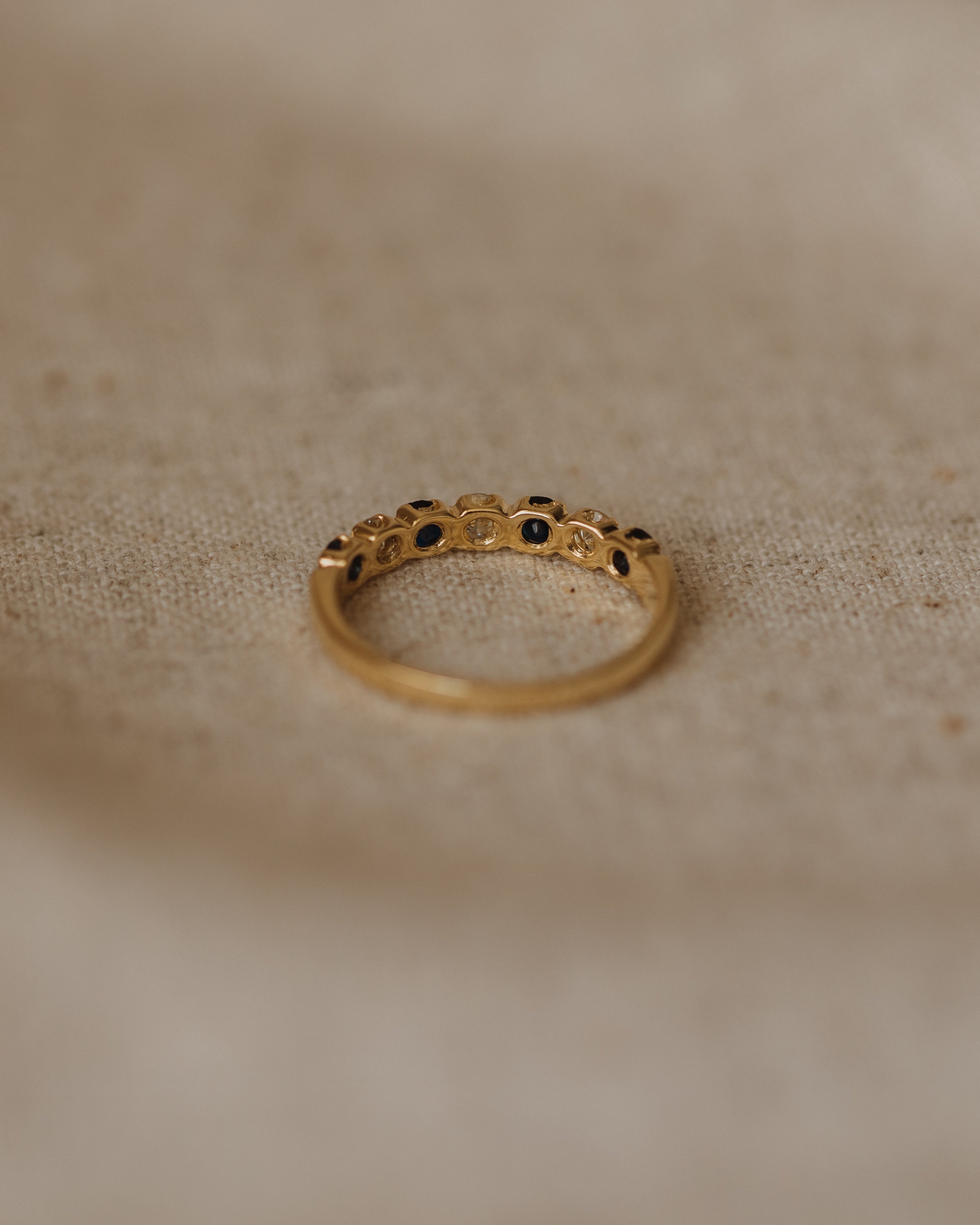Cathrine 1979 18ct Gold Sapphire & Diamond Half Eternity Ring