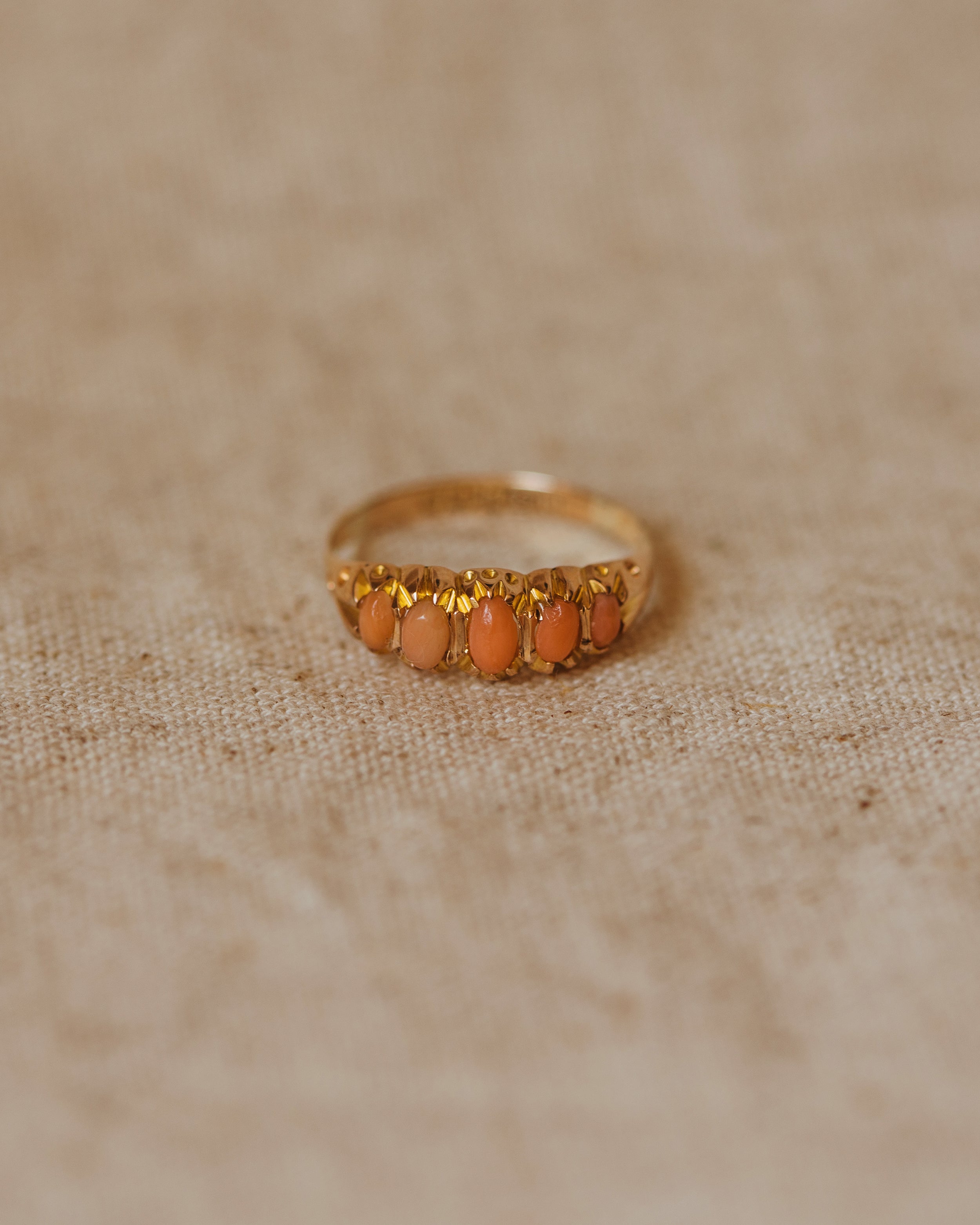 Josie 1893 Victorian 9ct Gold Coral Ring