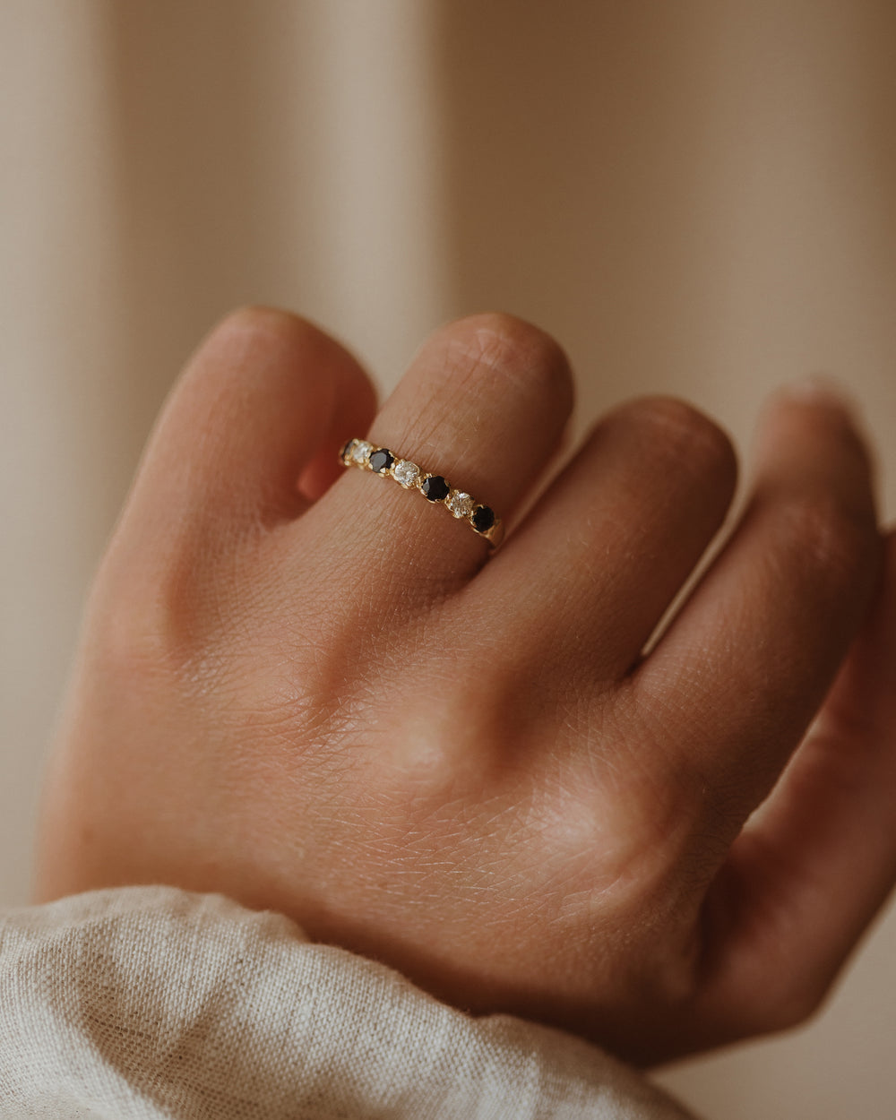 Cathrine 1979 18ct Gold Sapphire & Diamond Half Eternity Ring