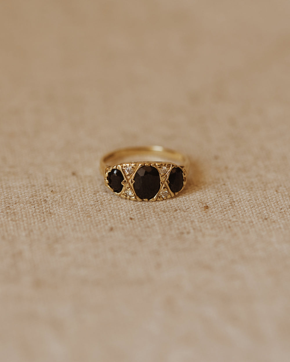 Lucille Vintage 9ct Gold Sapphire & Diamond Ring