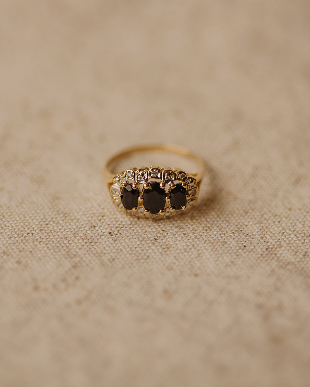 Mathilda Vintage 9ct Gold Sapphire & Diamond Ring