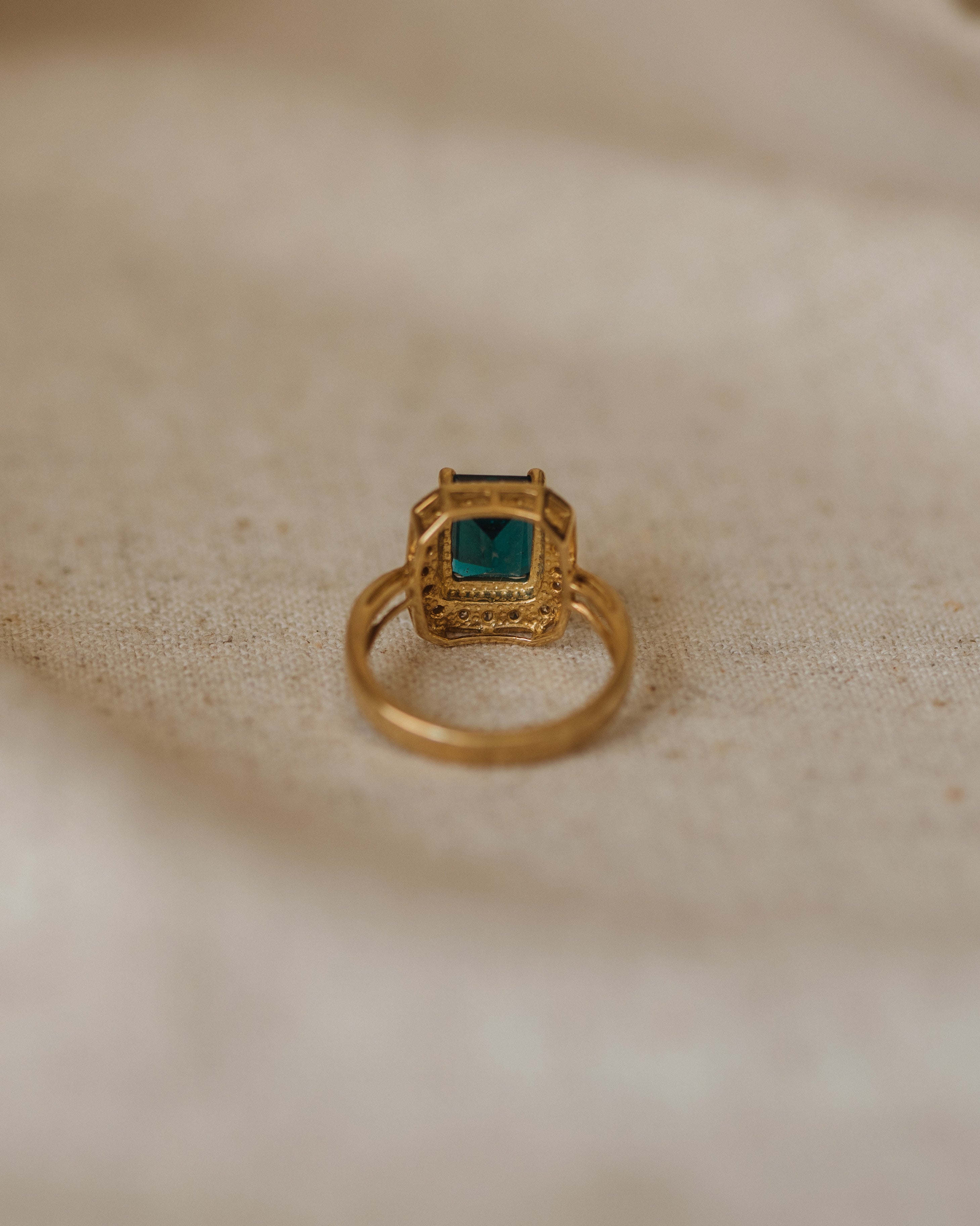 Norma Vintage 9ct Gold Blue Topaz & Diamond Ring