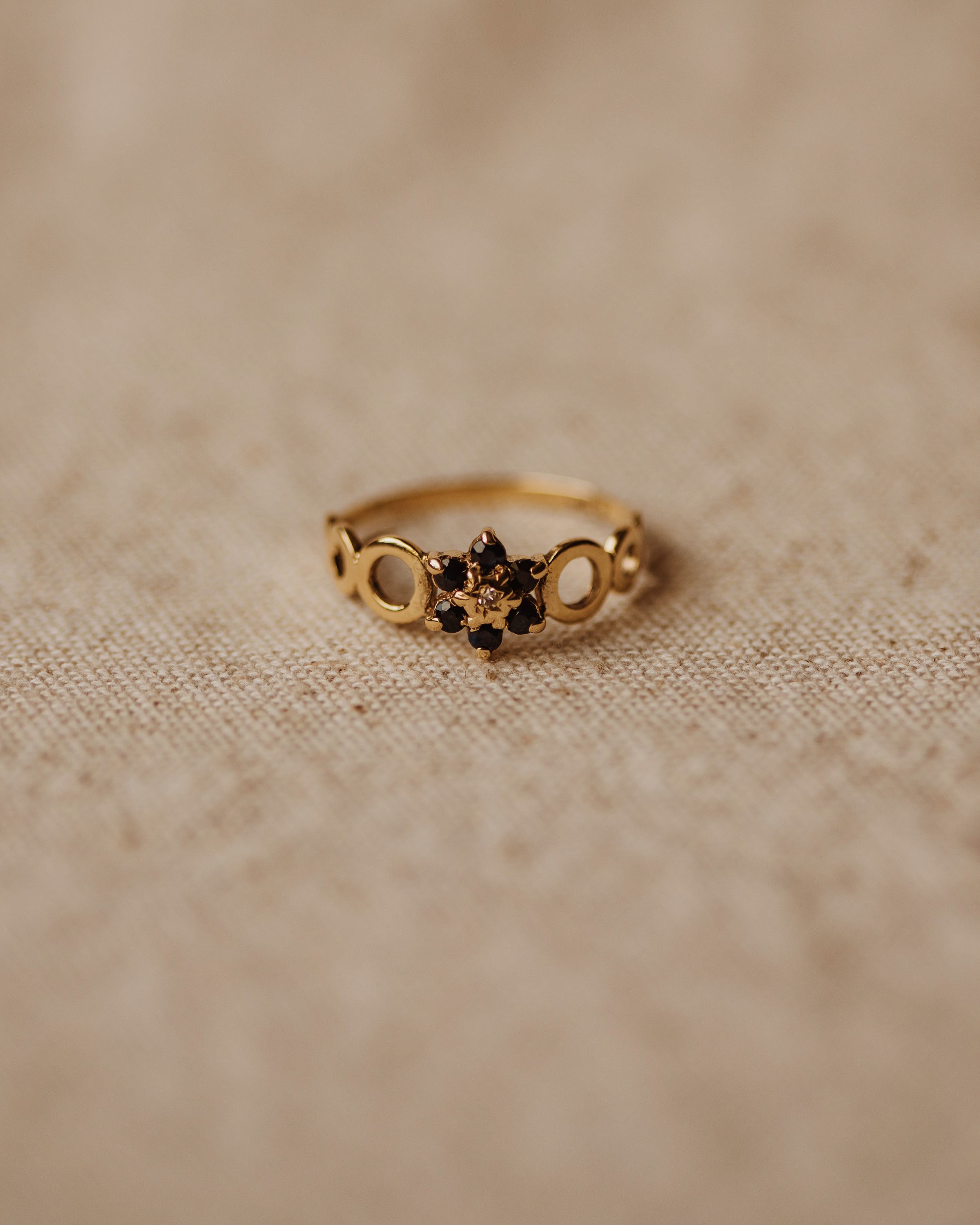 Image of Janis 1978 9ct Gold Sapphire & Diamond Ring