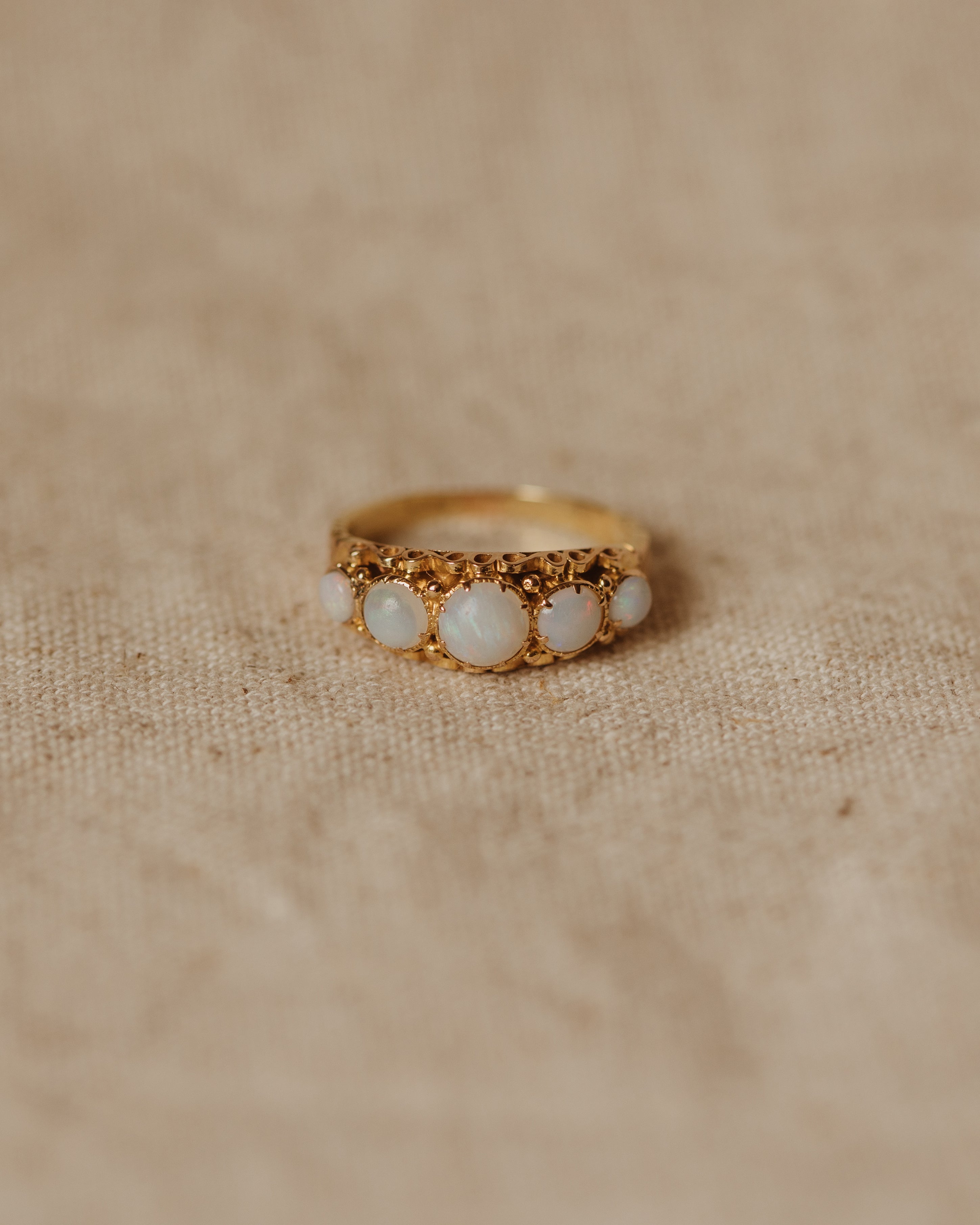 Image of Adeline Vintage 18ct Gold Opal Five Stone Ring