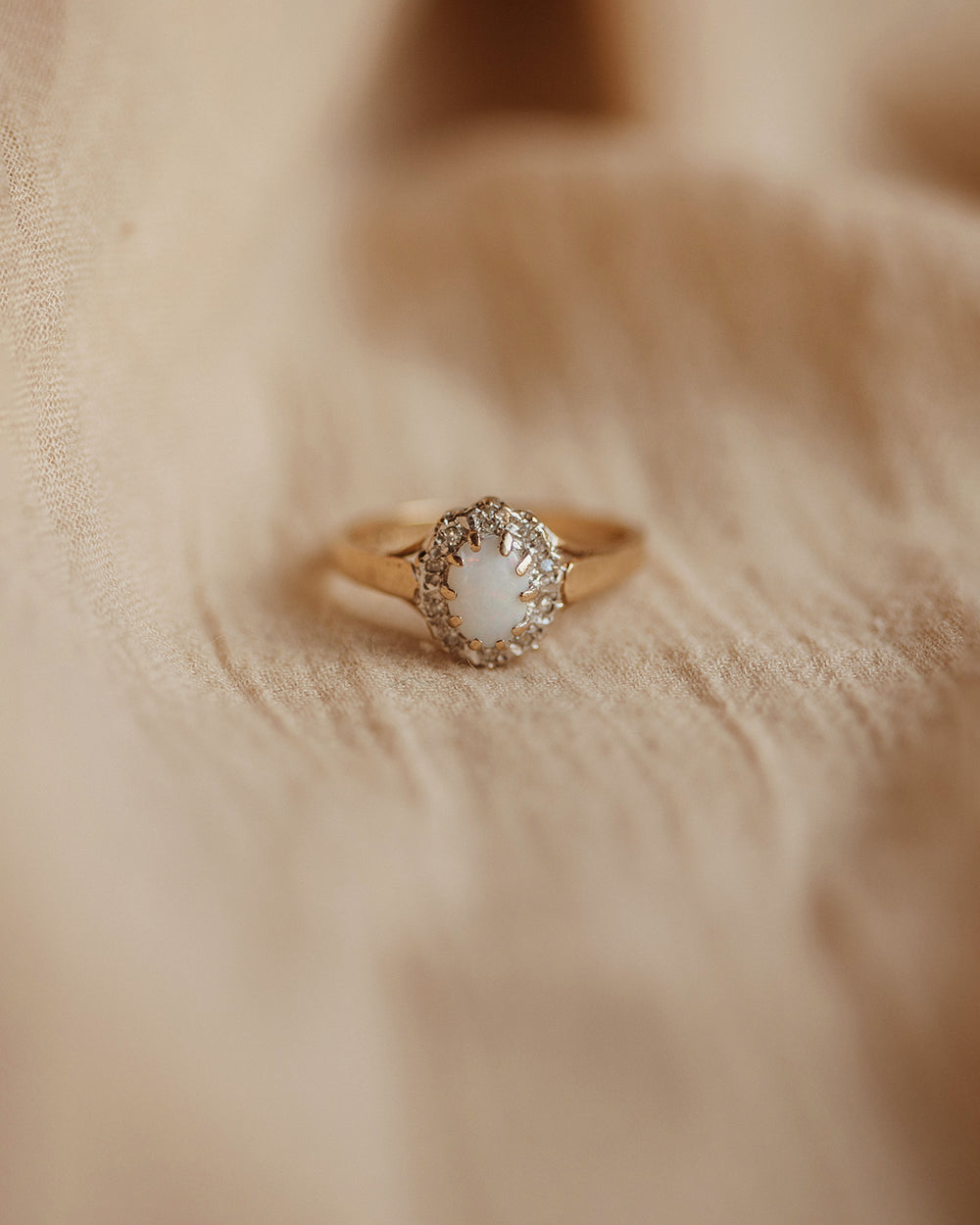 Rosemary 9ct Gold Opal & Diamond Ring