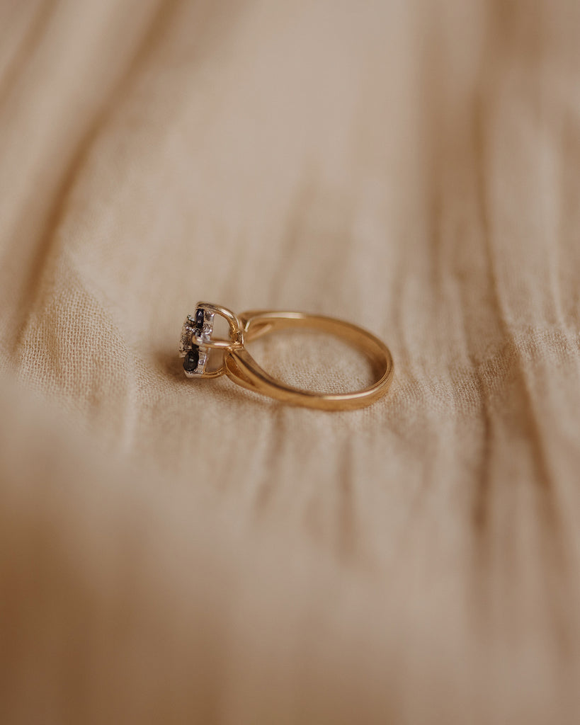 Minnie 1980 9ct Gold Vintage Sapphire & Diamond Ring