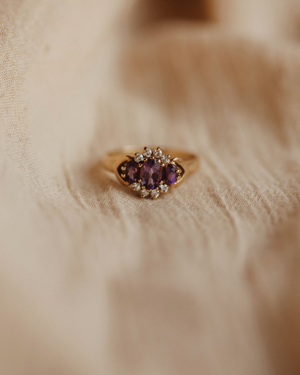 Prue 9ct Gold Vintage Amethyst Ring