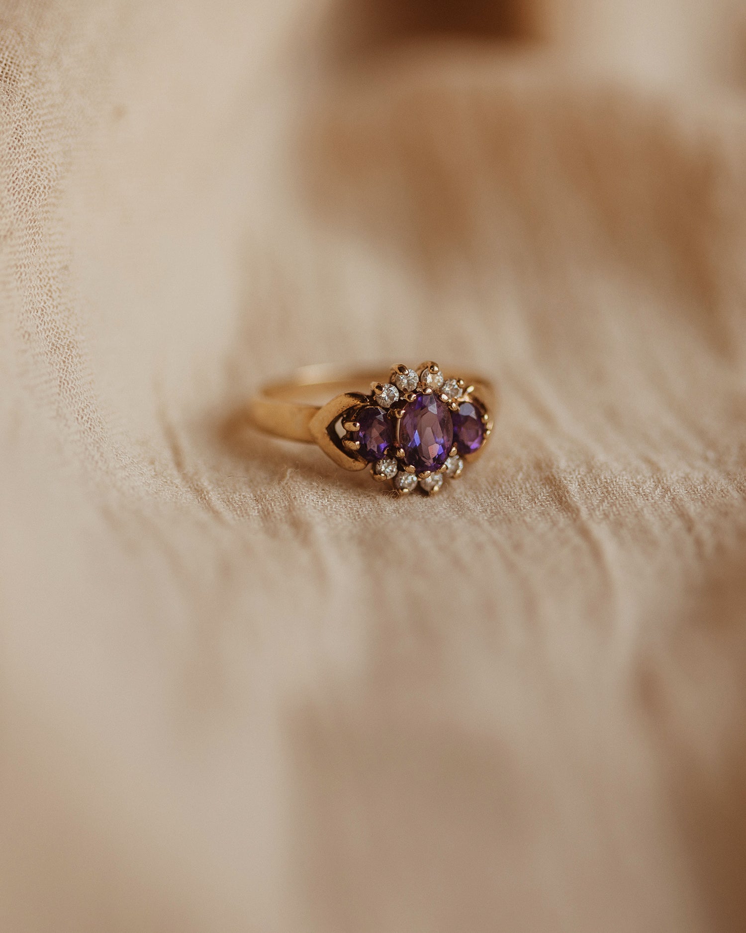 Prue 9ct Gold Vintage Amethyst Ring