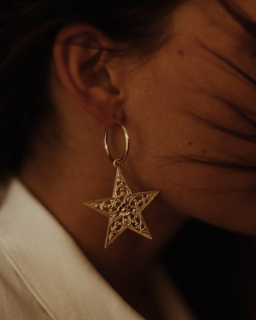 Adriel Star Hoop Earrings