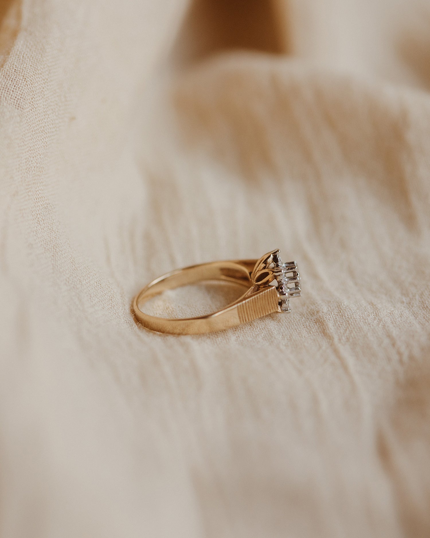 Theodora 9ct Gold Vintage Diamond Cluster Ring