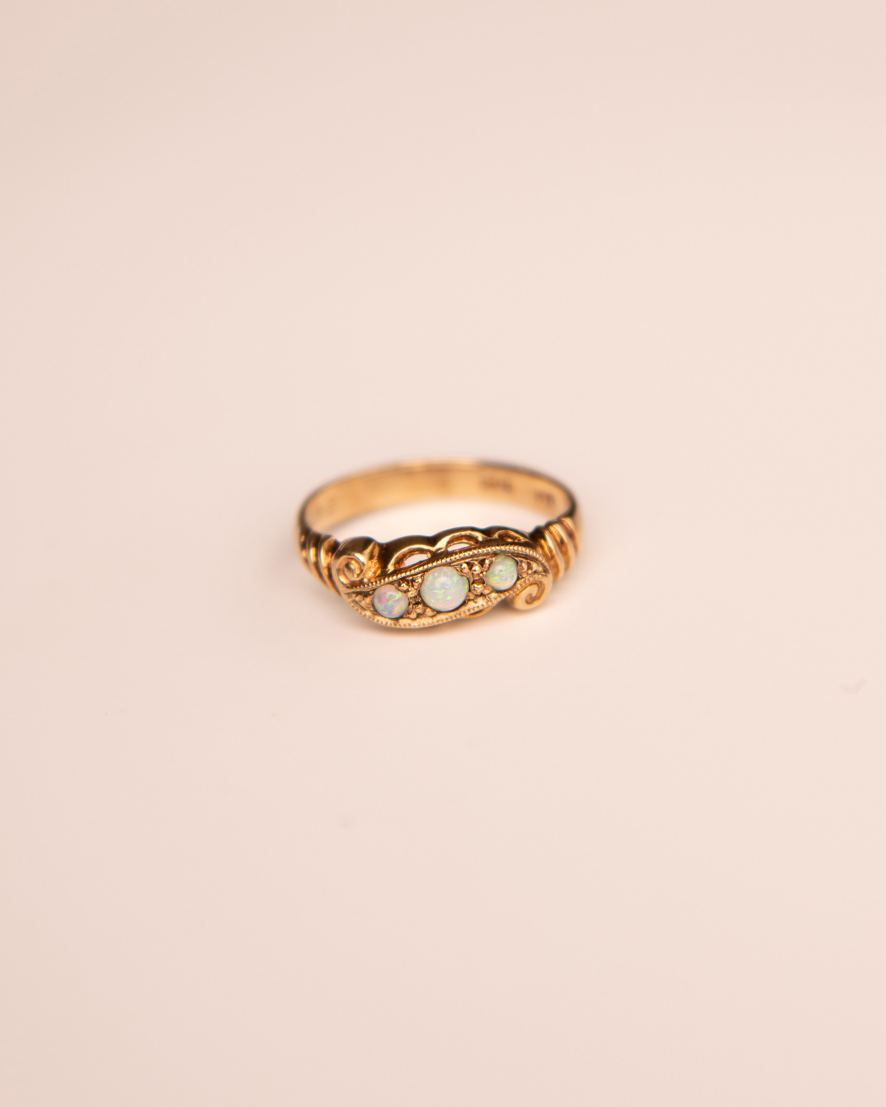 Image of Persephone 9ct Gold Opal Scroll Ring