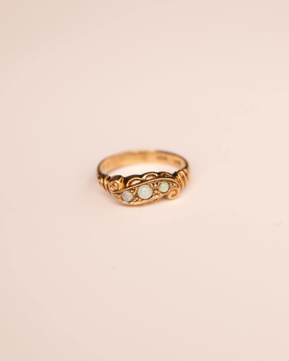 Persephone 9ct Gold Opal Scroll Ring