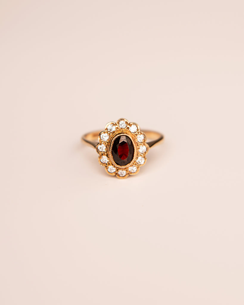 Josephine 9ct Gold Vintage Garnet Ring