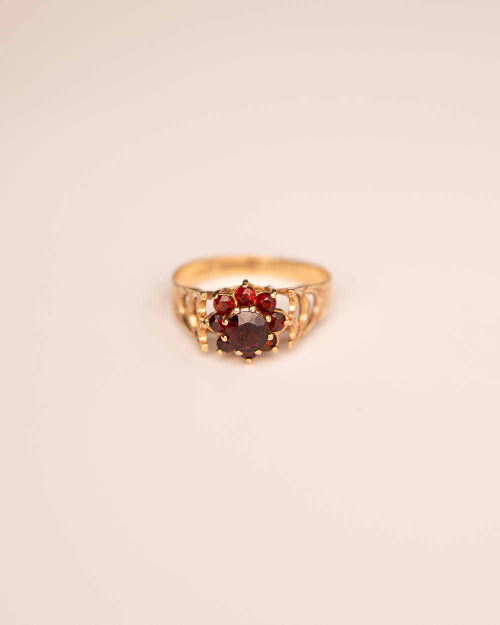 Ada 9ct Gold Garnet Cluster Ring