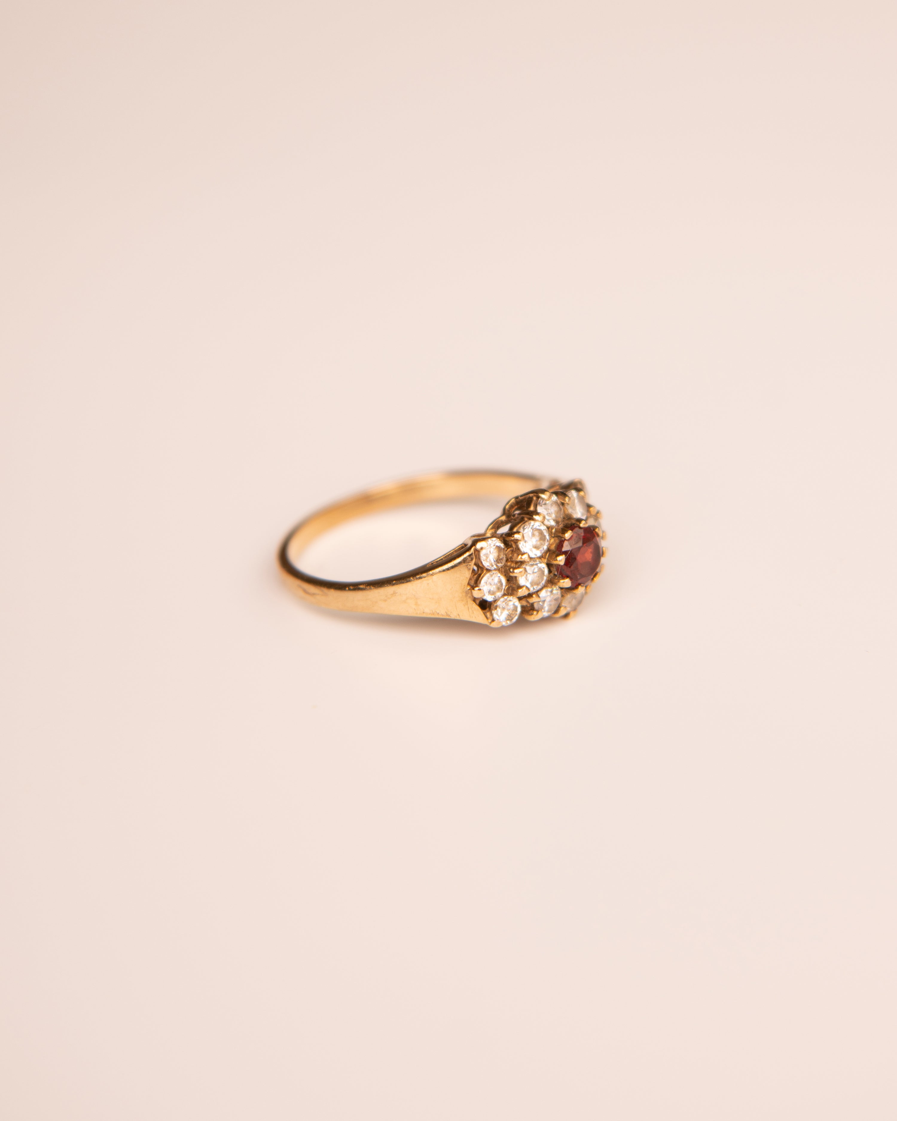 Fleur 9ct Gold Garnet Cluster Ring