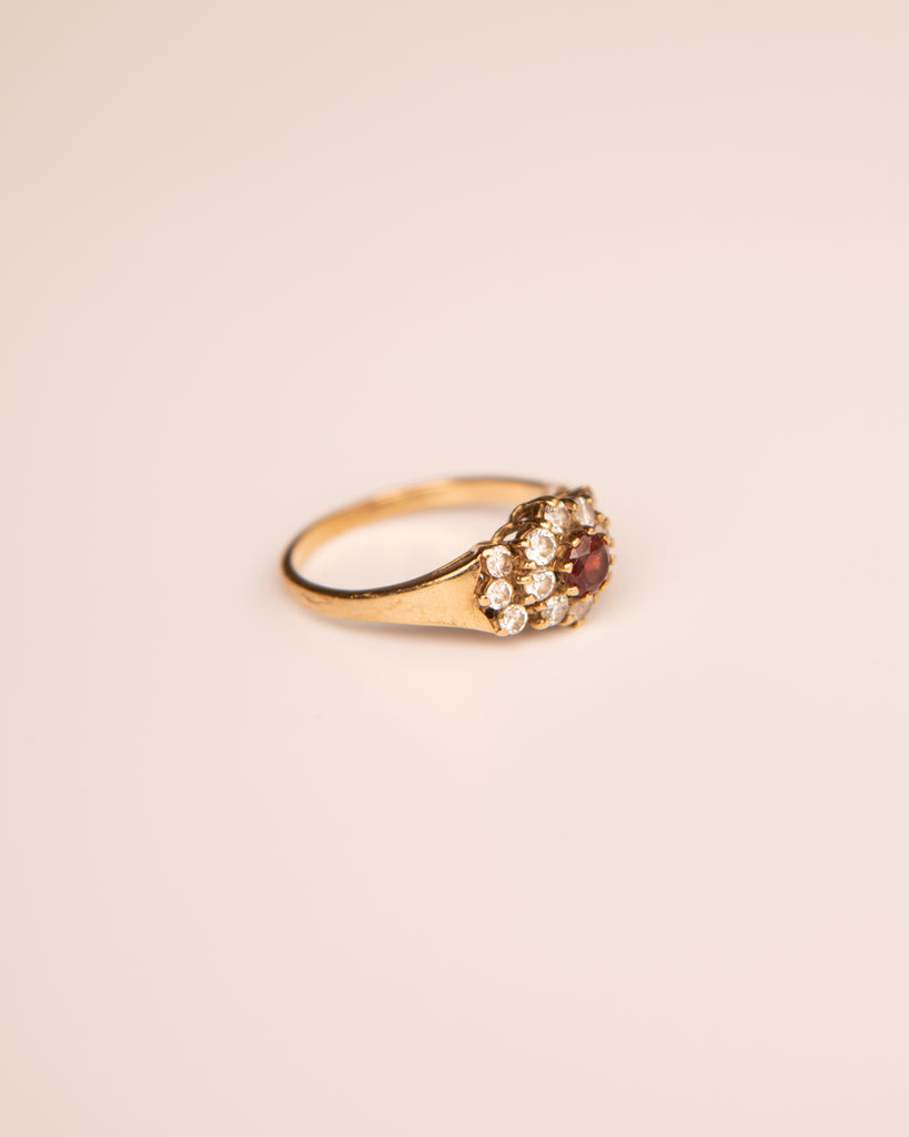Fleur 9ct Gold Garnet Cluster Ring